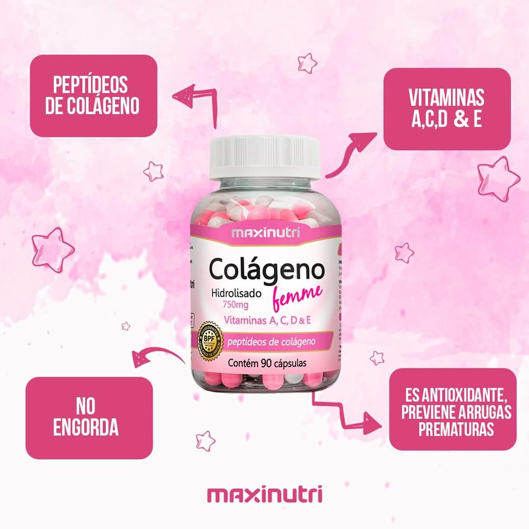 COLÁGENO HIDROLIZADO FEMME MAXINUTRI 90 CÁPSULAS