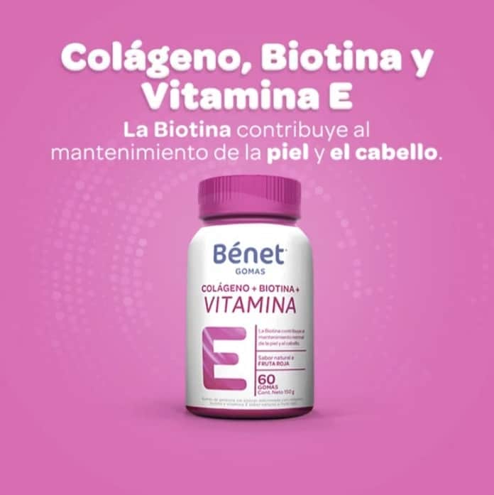 GOMAS COLÁGENO BIOTINA VITAMINA E BENET 60 GOMAS
