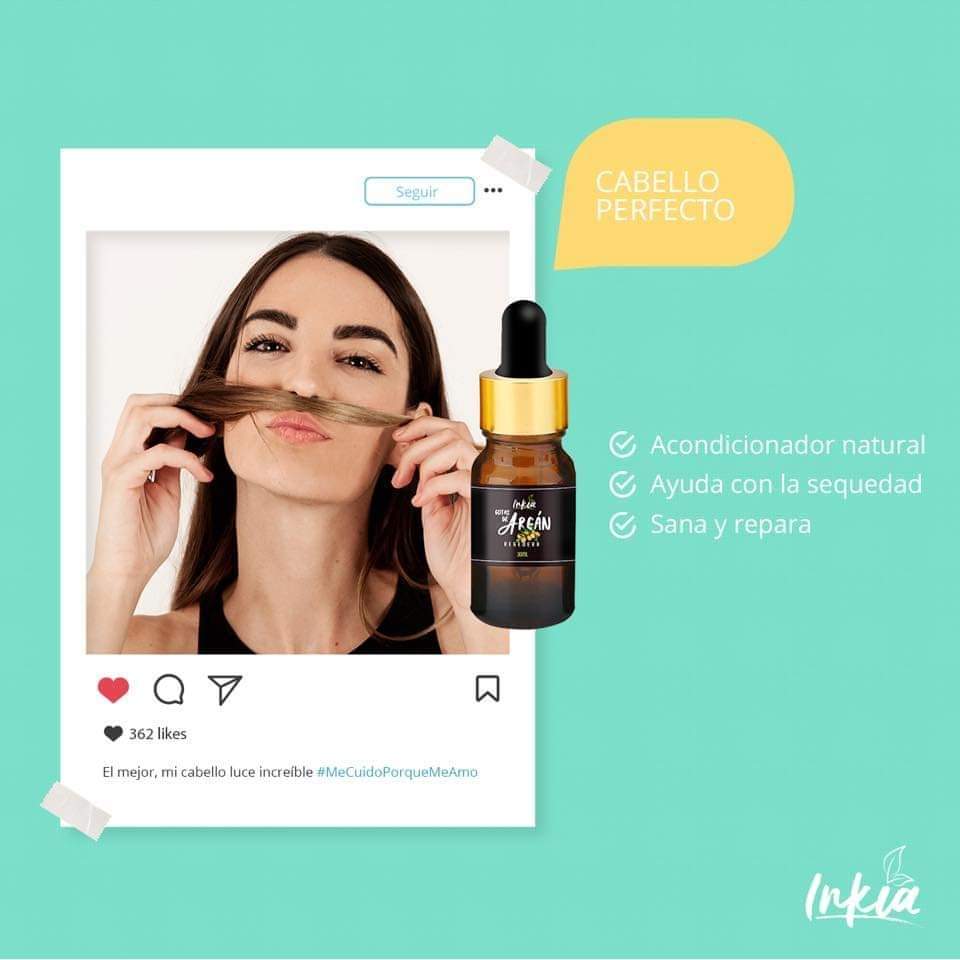 GOTAS ALISANTES CON ARGAN PARA CABELLO INKIA 30ML