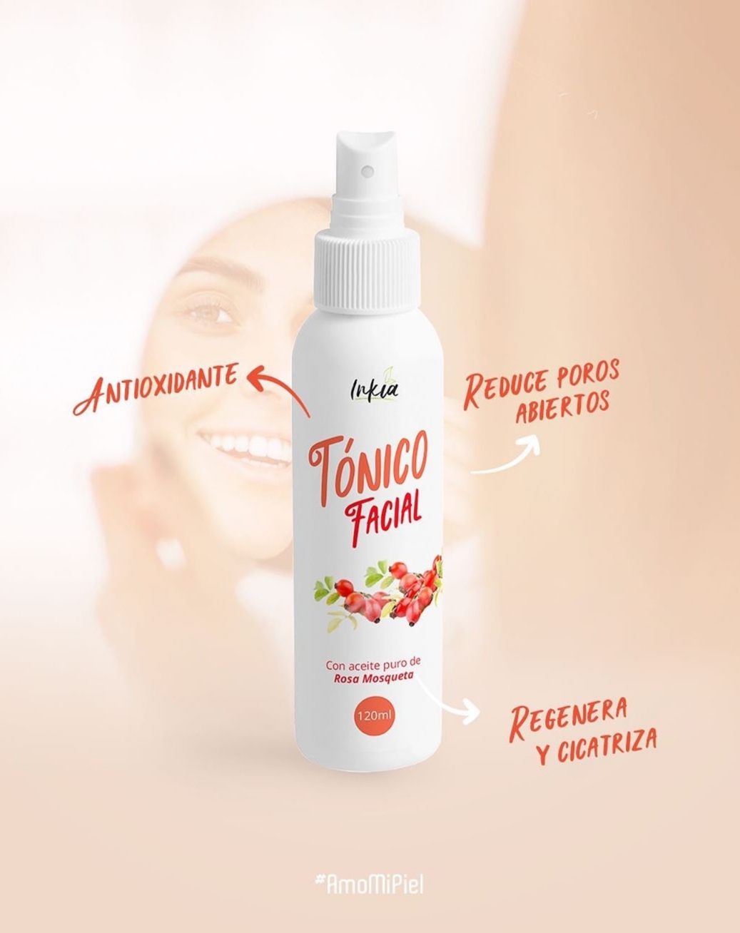 TÓNICO FACIAL DE ROSA MOSQUETA INKIA 120ML