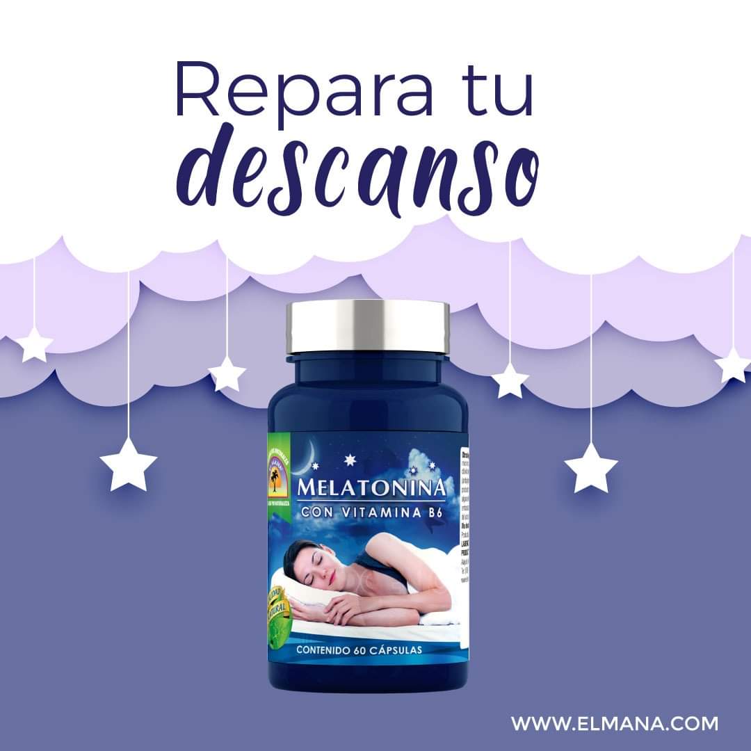 MELATONINA CON VITAMINA B6 MANA 60 CÁPSULAS