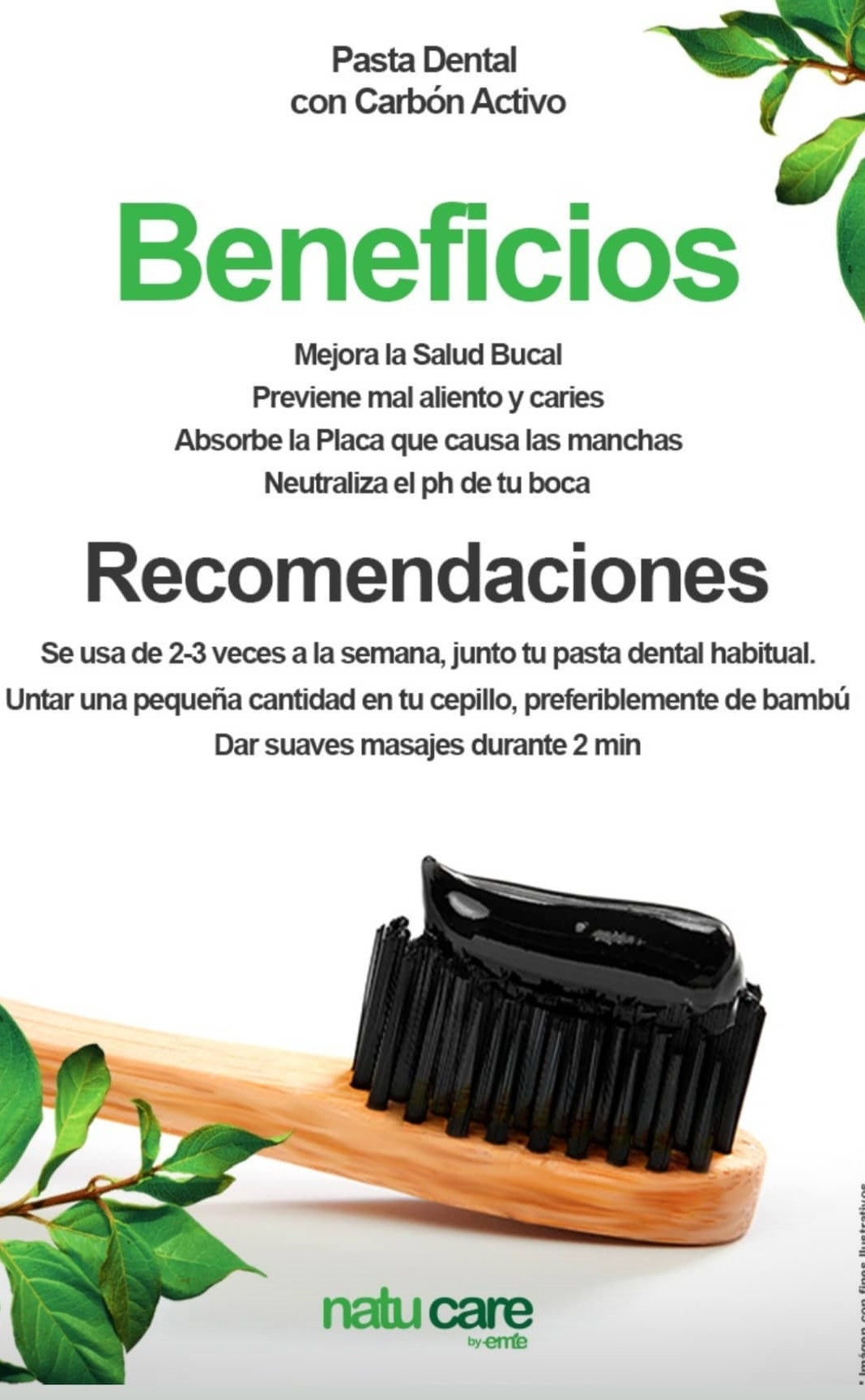 PASTA DENTAL CON CARBON ACTIVADO NATU CARE 75G