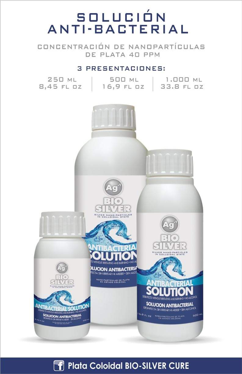 SOLUCIÓN ANTIBACTERIAL PLATA COLOIDAL BIO SIVER  500ML