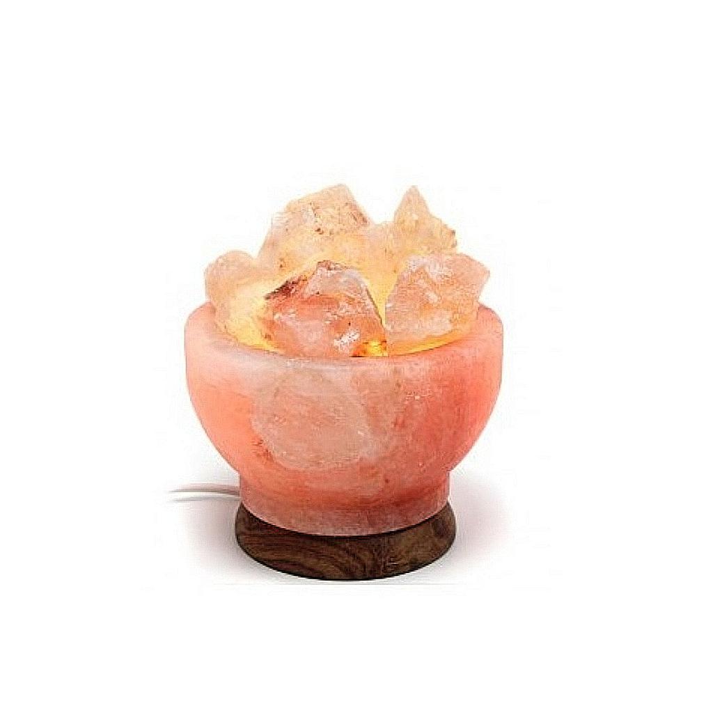 LÁMPARA DE SAL DEL HIMALAYA TAZA CON PIEDRAS