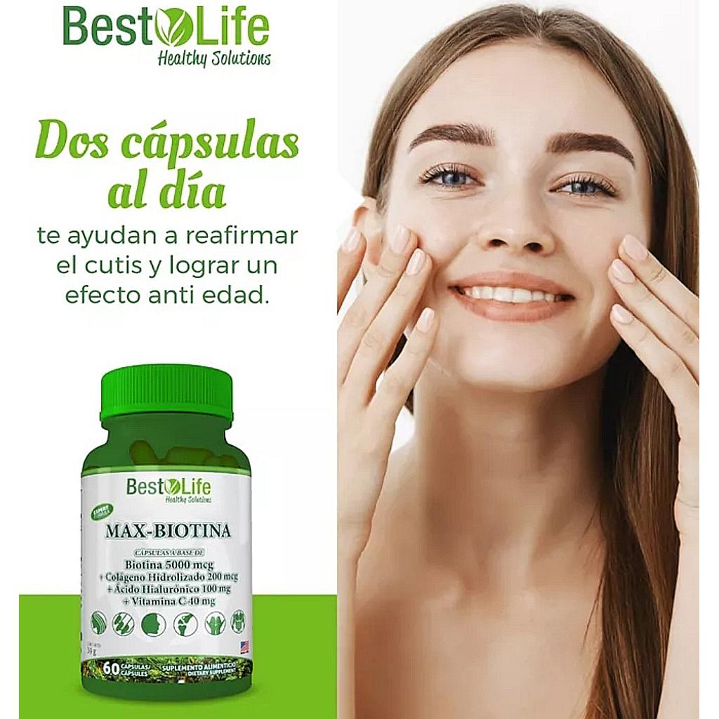 MAX BIOTINA BEST LIFE 60 CÁPSULAS