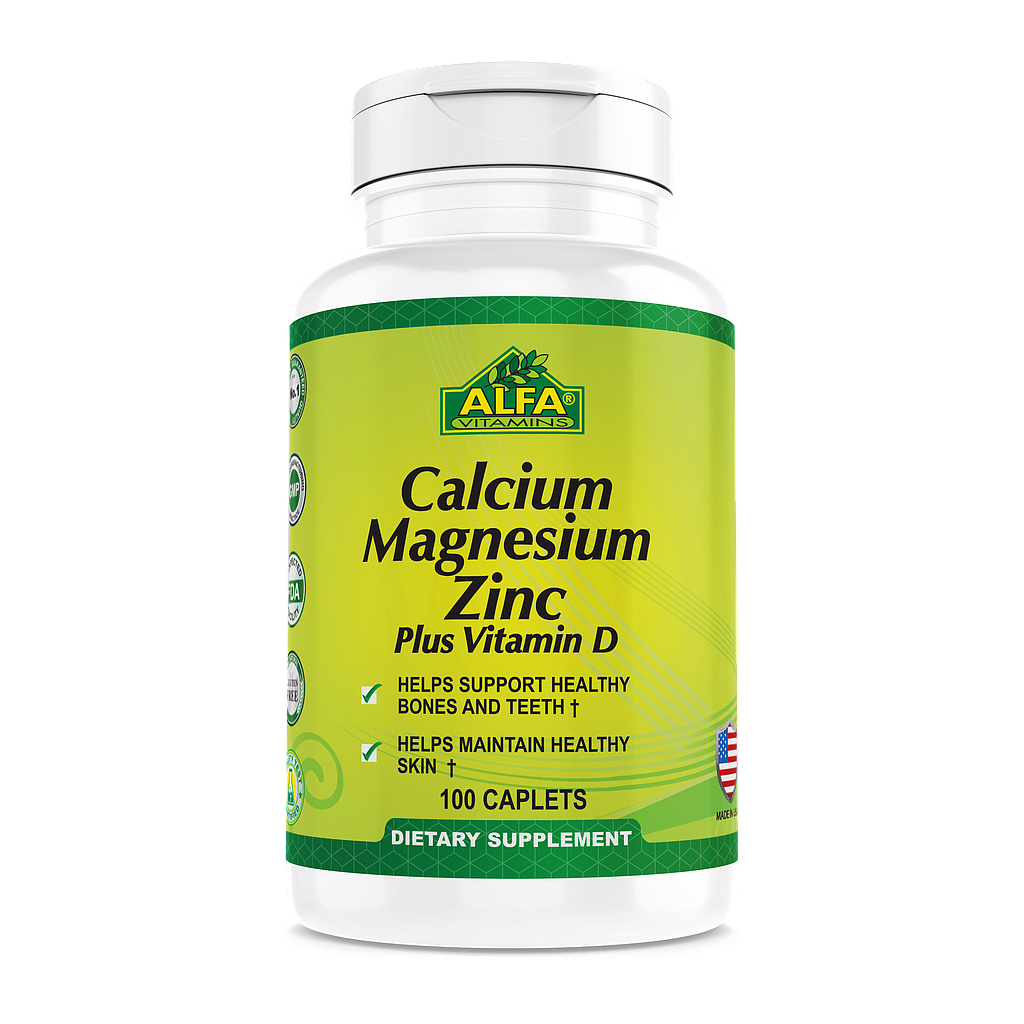 CALCIO MAGNESIO ZINC + VITAMINA D ALFA 100 TABLETAS