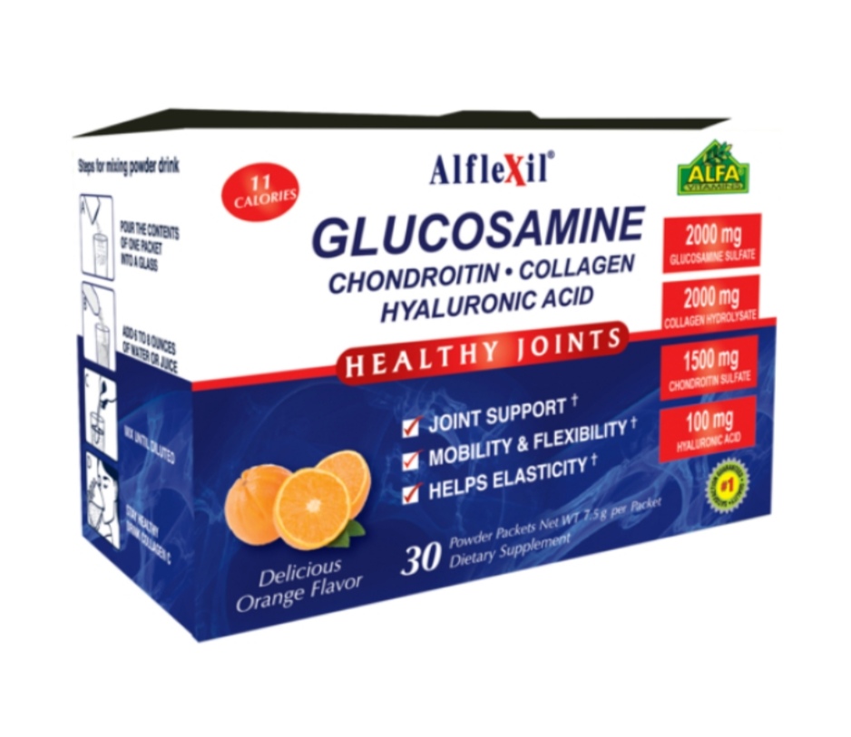 GLUCOSAMINE EN POLVO ALFA PARA DESGASTE 30 SOBRES