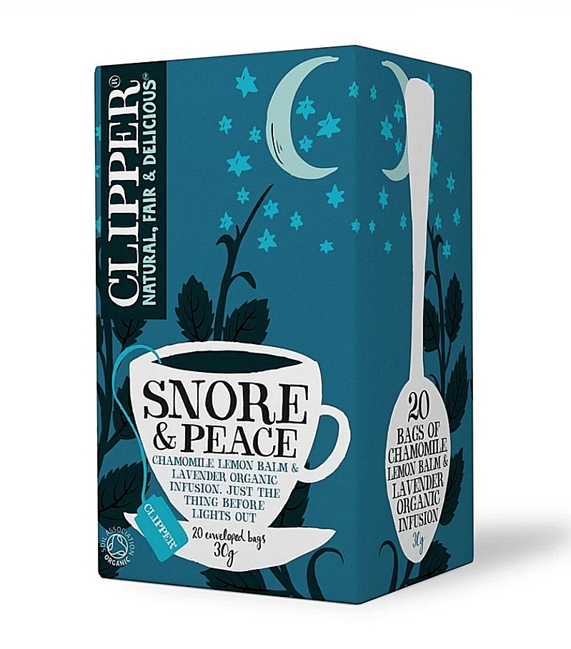 INFUSIÓN ORGÁNICA DE MANZANILLA Y LAVANDA SNORE &amp; PEACE CLIPPER 20 SOBRES