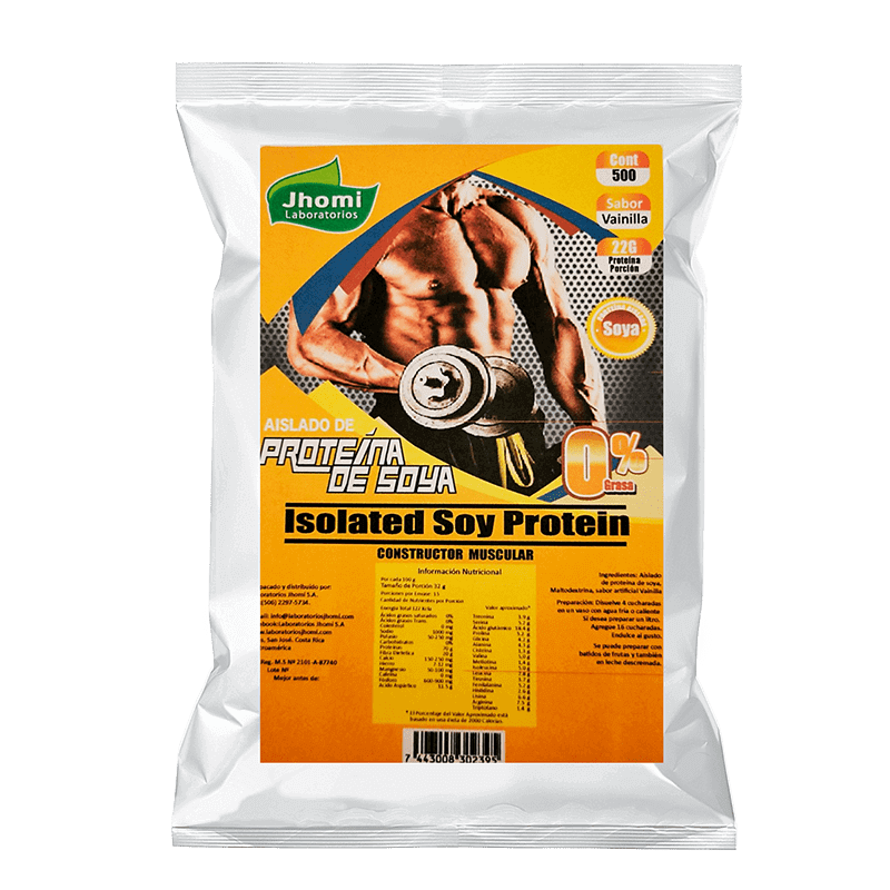 PROTEÍNA AISLADA DE SOYA SABOR VAINILLA JHOMI 500G