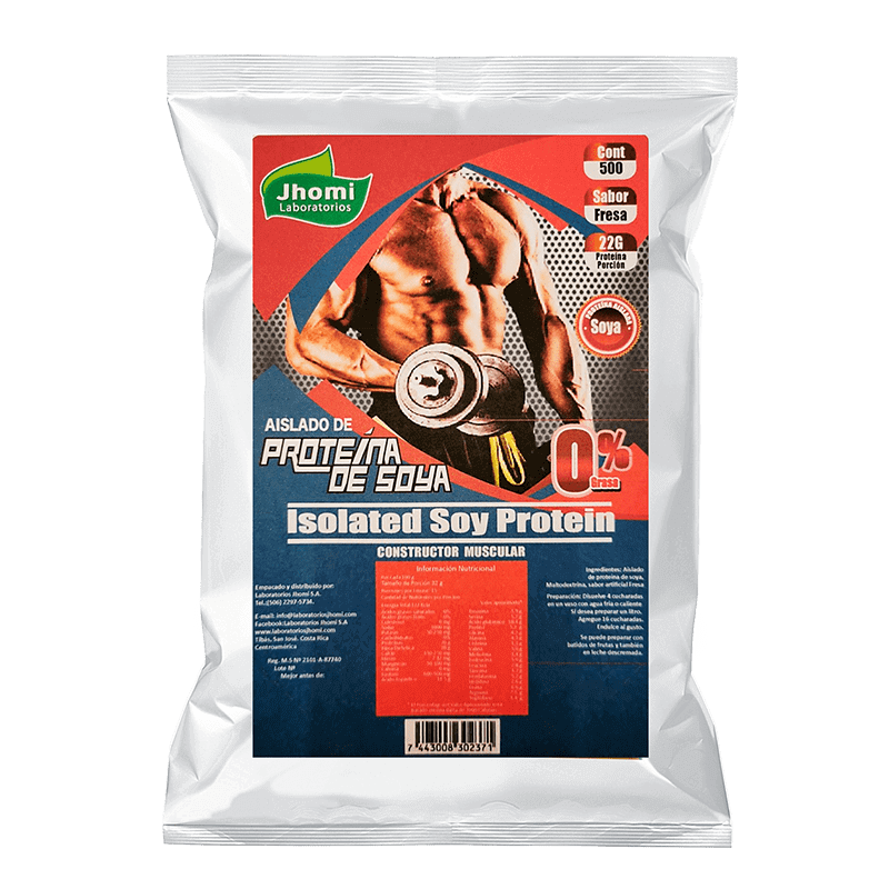PROTEÍNA AISLADA DE SOYA SABOR FRESA JHOMI 500G