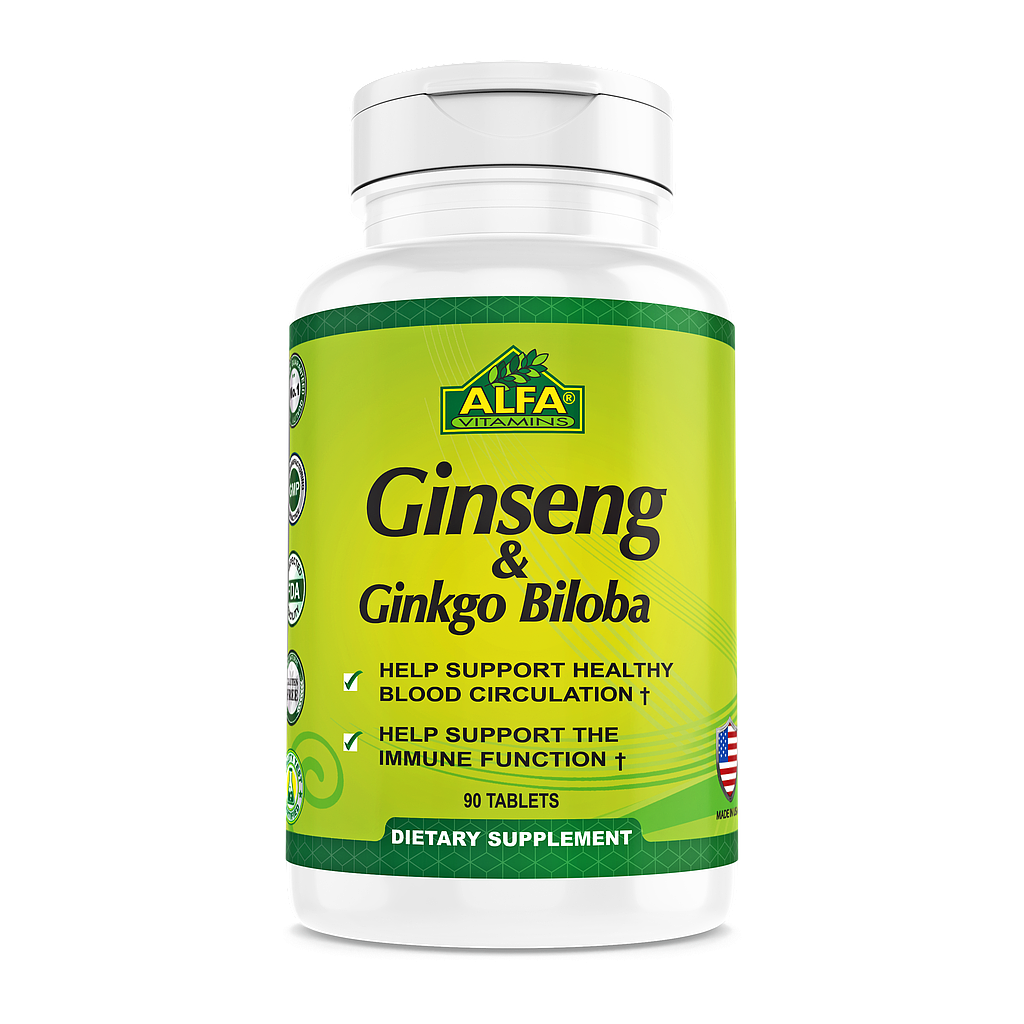 GINSENG Y GINKGO BILOBA ALFA 90 TABLETAS