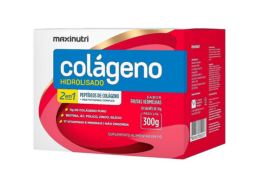 COLÁGENO HIDROLIZADO SABOR FRUTAS MAXINUTRI CAJA 30 SACHETS