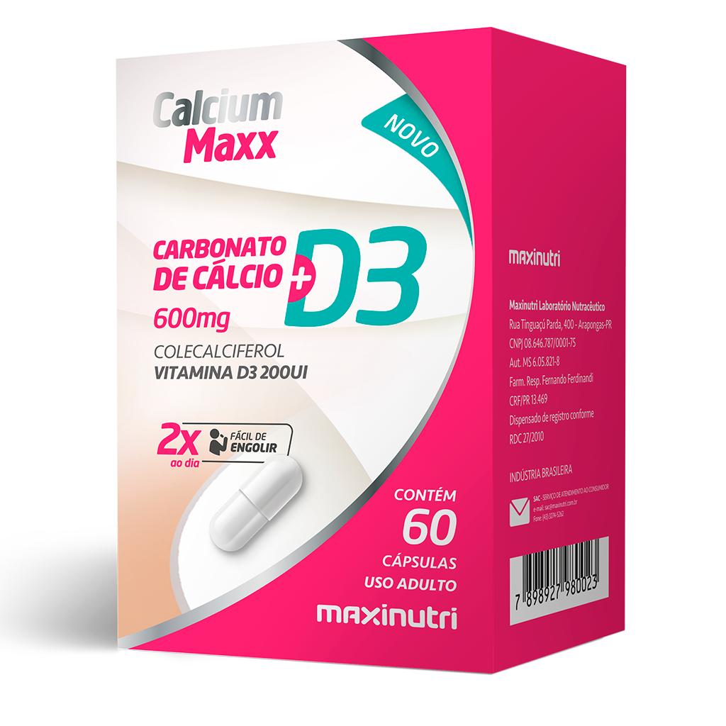 CARBONATO DE CALCIO +D3 MAXINUTRI 60 CÁPSULAS