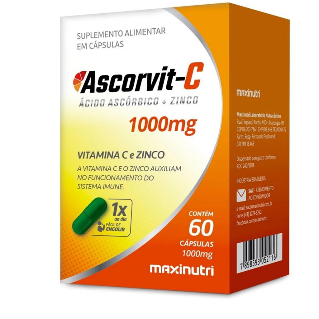 ASCORVIT C MAXINUTRI 60 CÁPSULAS 1000MG
